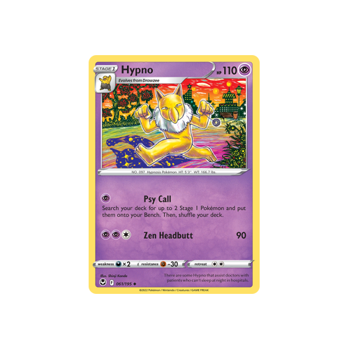 Hypno 061/195 Uncommon Silver Tempest Pokemon Card Single