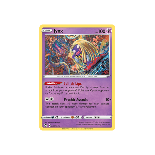 Jynx 062/195 Uncommon Silver Tempest Pokemon Card Single