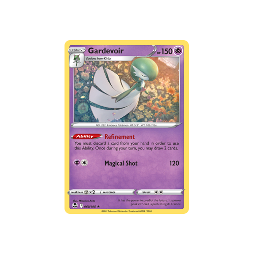 Gardevoir 069/195 Rare Silver Tempest Pokemon Card Single