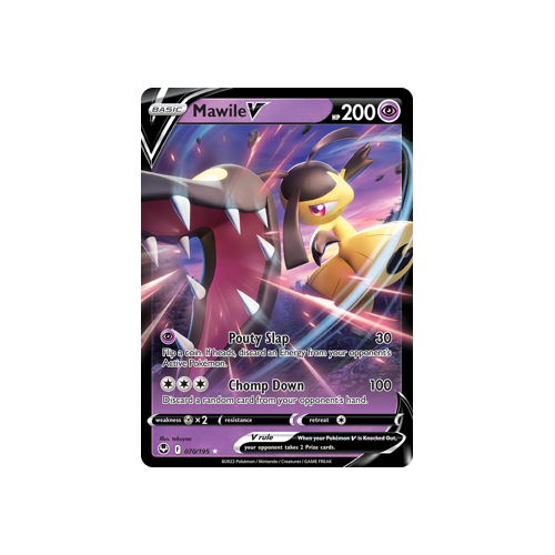 Mawile V 070/195 Ultra Rare Silver Tempest Pokemon Card Single