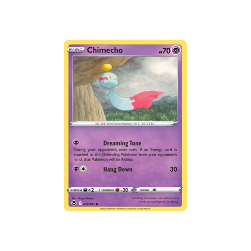 Chimecho 074/195 Common Silver Tempest Pokemon Card Single