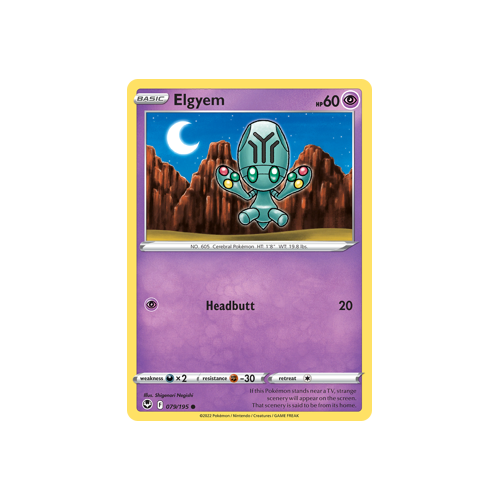 Elgyem 079/195 Common Silver Tempest Pokemon Card Single