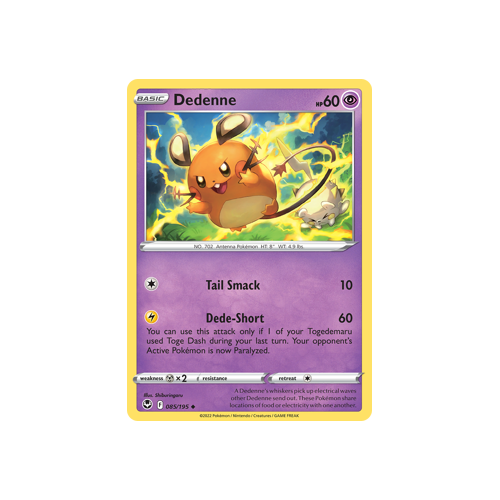 Dedenne 085/195 Uncommon Silver Tempest Pokemon Card Single