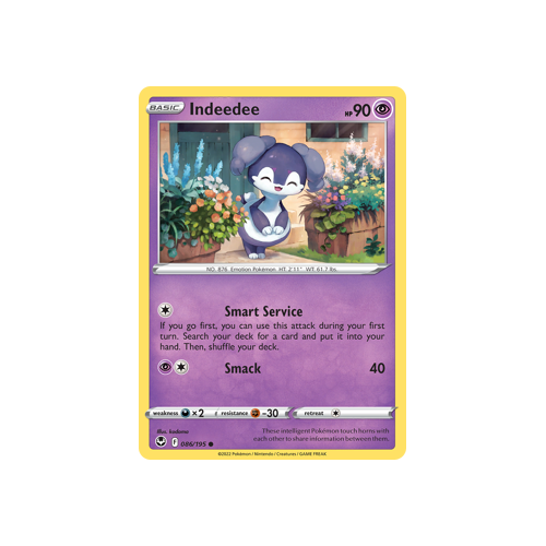Indeedee 086/195 Common Silver Tempest Pokemon Card Single