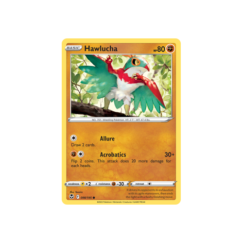 Hawlucha 098/195 Common Silver Tempest Pokemon Card Single