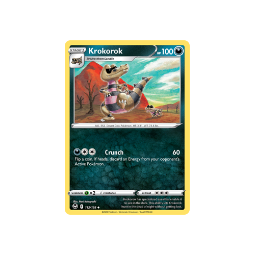 Krokorok 112/195 Uncommon Silver Tempest Pokemon Card Single