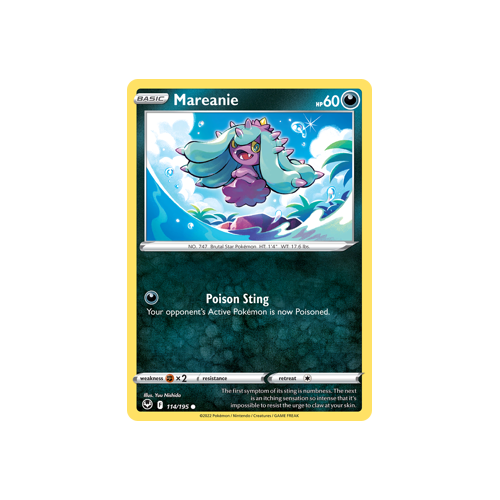 Mareanie 114/195 Common Silver Tempest Pokemon Card Single