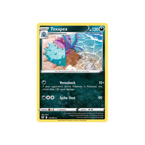 Toxapex 115/195 Uncommon Silver Tempest Pokemon Card Single