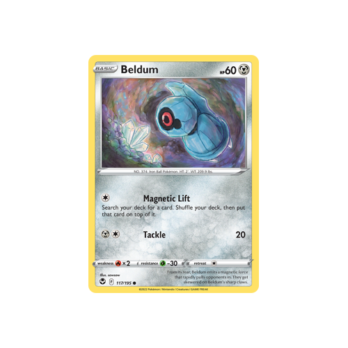 Beldum 117/195 Common Silver Tempest Pokemon Card Single