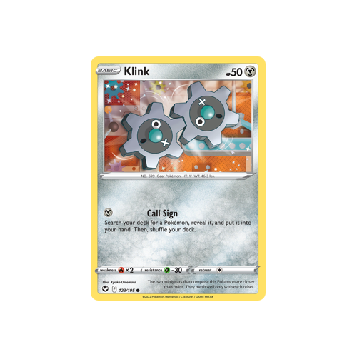 Klink 123/195 Common Silver Tempest Pokemon Card Single