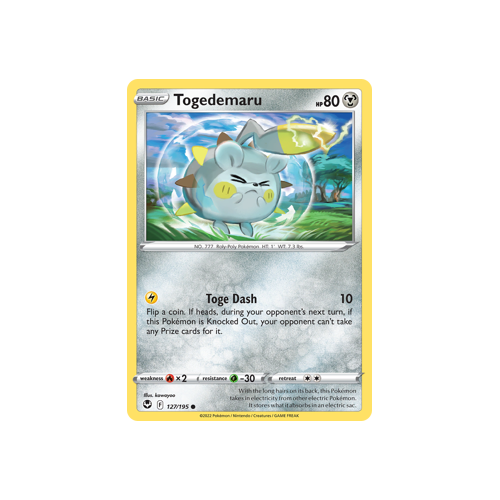 Togedemaru 127/195 Common Silver Tempest Pokemon Card Single