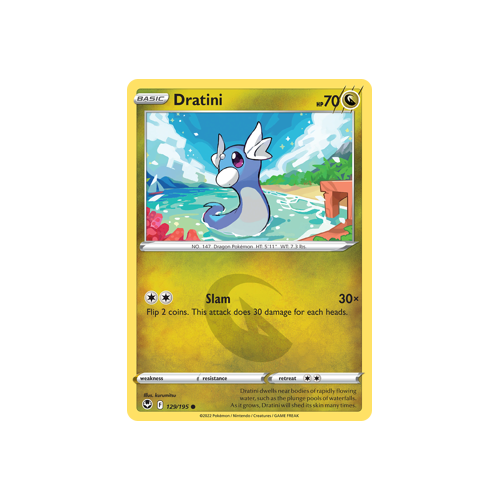 Dratini 129/195 Common Silver Tempest Pokemon Card Single