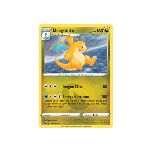 Dragonite 131/195 Holo Rare Silver Tempest Pokemon Card Single