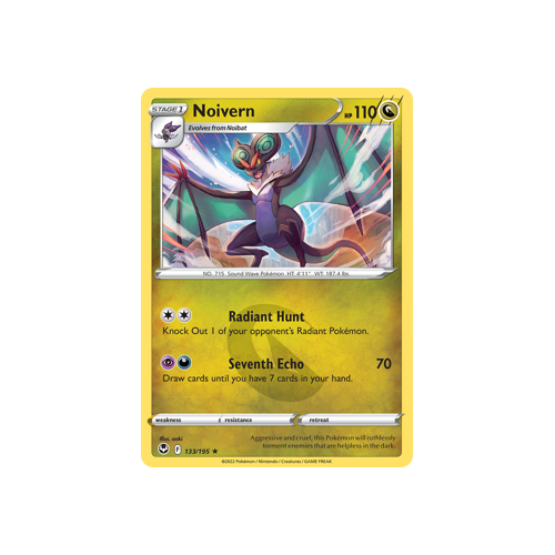 Noivern 133/195 Rare Silver Tempest Pokemon Card Single
