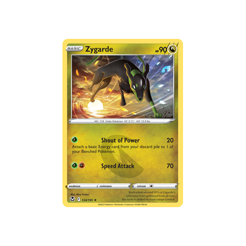 Zygarde 134/195 Rare Silver Tempest Pokemon Card Single