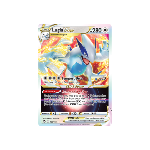 Lugia VSTAR 139/195 Ultra Rare Silver Tempest Pokemon Card Single