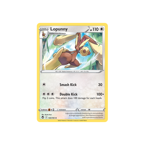 Lopunny 145/195 Uncommon Silver Tempest Pokemon Card Single