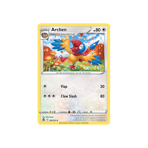 Archen 146/195 Uncommon Silver Tempest Pokemon Card Single