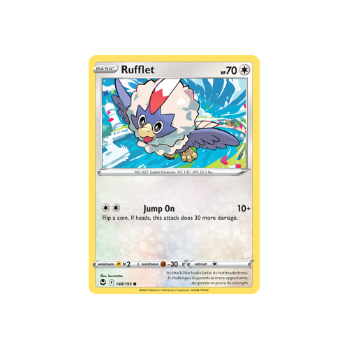 Rufflet 148/195 Common Silver Tempest Pokemon Card Single