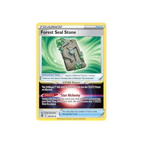 Forest Seal Stone 156/195 Holo Rare Silver Tempest Pokemon Card Single