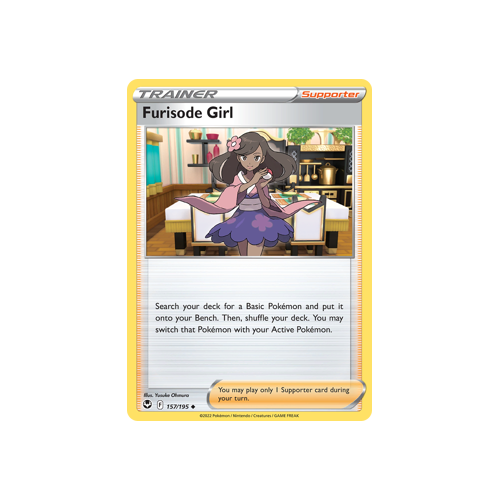Furisode Girl 157/195 Uncommon Silver Tempest Pokemon Card Single