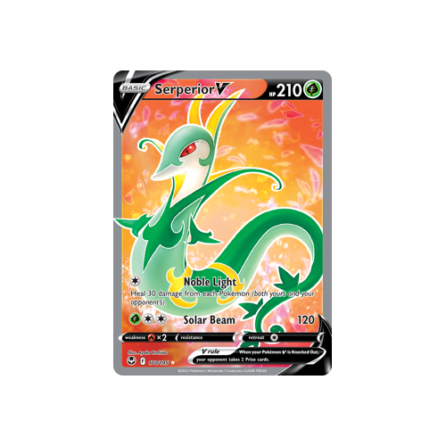 Serperior V (Full Art) 170/195 Ultra Rare Silver Tempest Pokemon Card Single