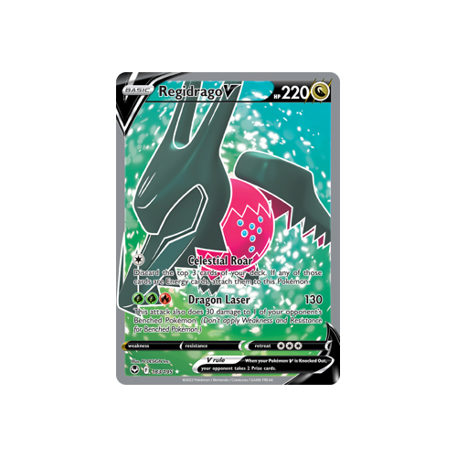 Regidrago V (Full Art) 183/195 Ultra Rare Silver Tempest Pokemon Card Single