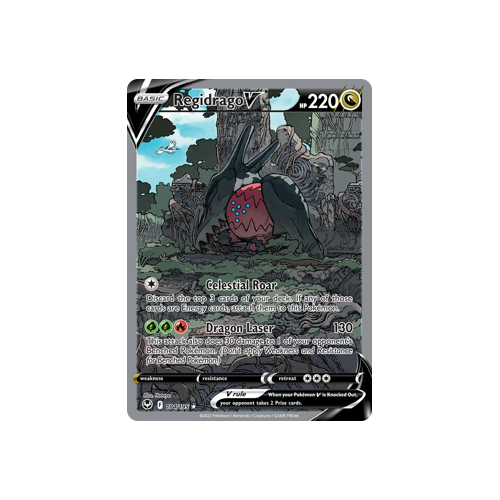 Regidrago V (Alternate Full Art) 184/195 Ultra Rare Silver Tempest Pokemon Card Single