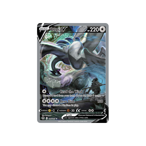 Lugia V (Alternate Full Art) 186/195 Ultra Rare Silver Tempest Pokemon Card Single