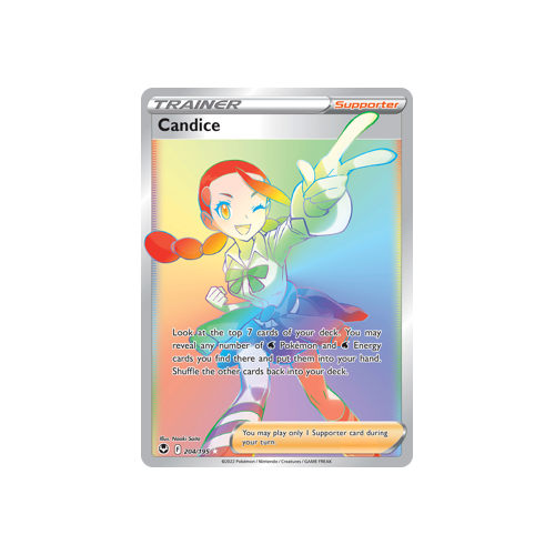 Candice (Secret) 204/195 Secret Rare Silver Tempest Pokemon Card Single