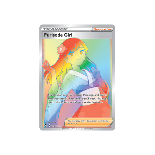 Furisode Girl (Secret) 205/195 Secret Rare Silver Tempest Pokemon Card Single