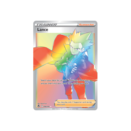Lance (Secret) 206/195 Secret Rare Silver Tempest Pokemon Card Single