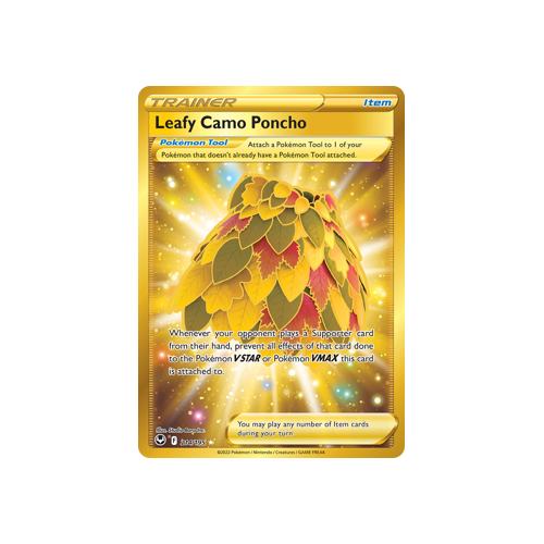 Leafy Camo Poncho (Secret) 214/195 Secret Rare Silver Tempest Pokemon Card Single