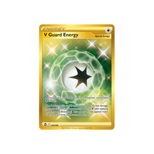 V Guard Energy (Secret) 215/195 Secret Rare Silver Tempest Pokemon Card Single
