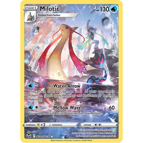 Milotic Trainer Gallery TG02/TG30 Ultra Rare Silver Tempest Pokemon Card Single