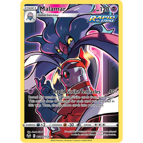 Malamar Trainer Gallery TG06/TG30 Ultra Rare Silver Tempest Pokemon Card Single