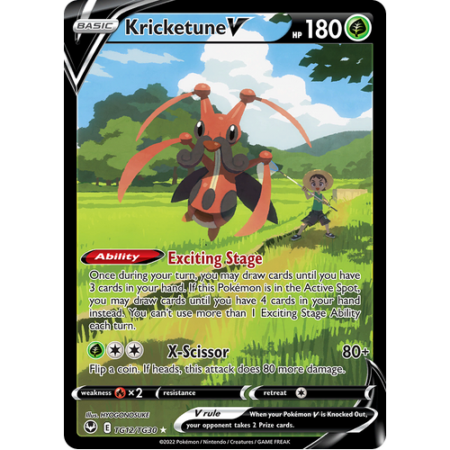 Kricketune V Trainer Gallery TG12/TG30 Ultra Rare Silver Tempest Pokemon Card Single