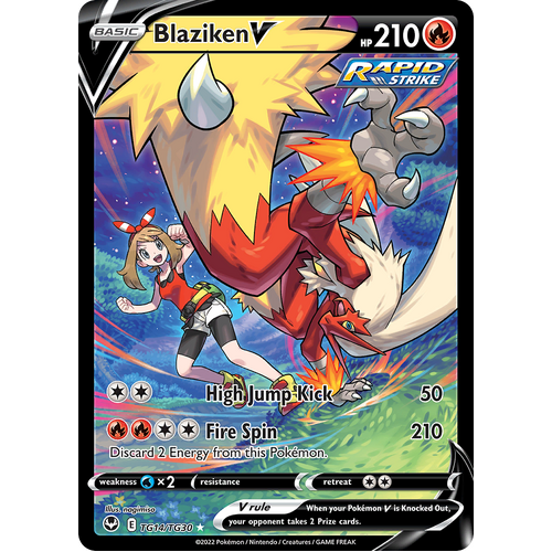 Blaziken V Trainer Gallery TG14/TG30 Ultra Rare Silver Tempest Pokemon Card Single
