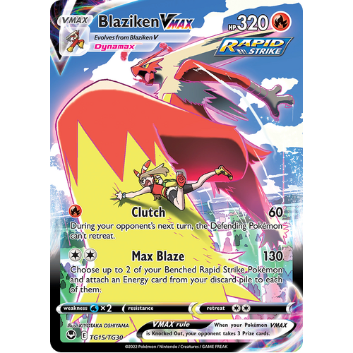 Blaziken VMAX Trainer Gallery TG15/TG30 Ultra Rare Silver Tempest Pokemon Card Single