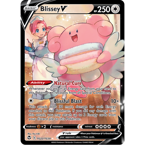 Blissey V Trainer Gallery TG22/TG30 Ultra Rare Silver Tempest Pokemon Card Single
