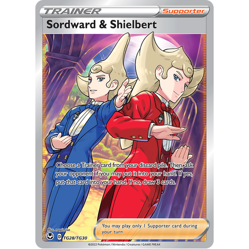 Sordward & Shielbert Trainer Gallery TG28/TG30 Ultra Rare Silver Tempest Pokemon Card Single