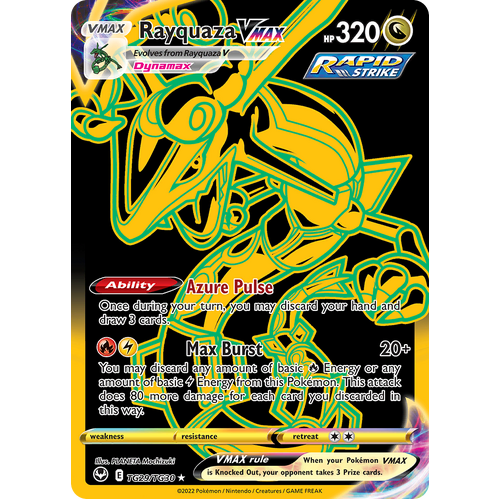 Rayquaza VMAX (Secret) Trainer Gallery TG29/TG30 Secret Rare Silver Tempest Pokemon Card Single