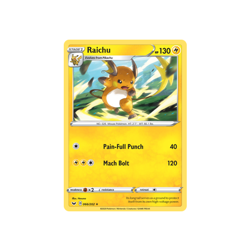 Raichu (66/202) Sword & Shield