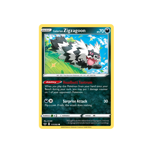 Ggalarian Zigzagoon (117/202) Sword & Shield