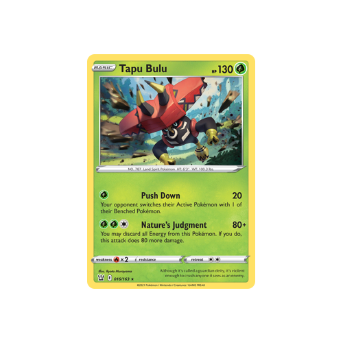 Tapu Bulu 16/163 Holo Rare Battle Styles