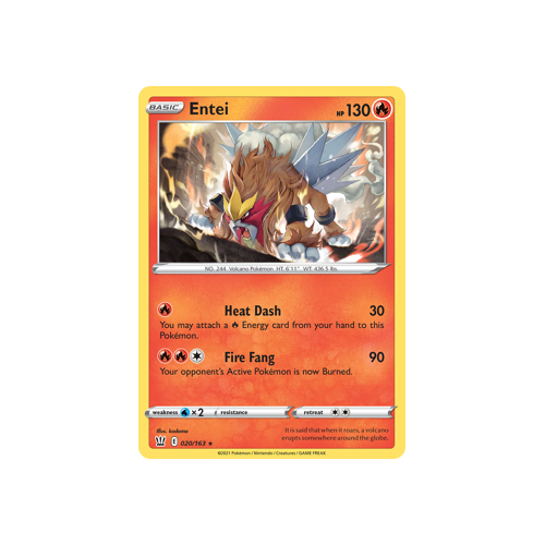 Entei 20/163 Holo Rare Battle Styles