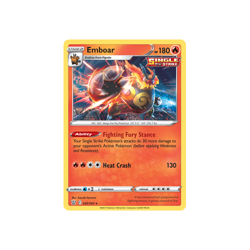 Emboar 25/163 Holo Rare Battle Styles