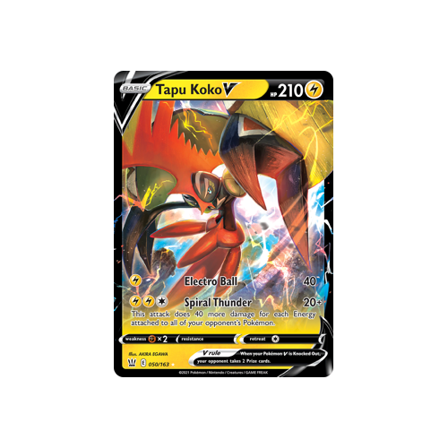 Tapu Koko V 50/163 Ultra Rare Battle Styles