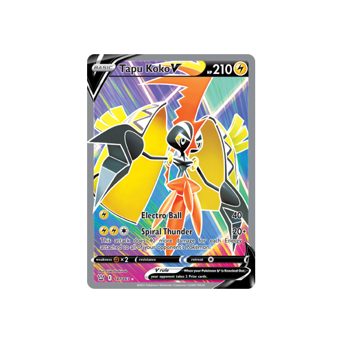 Tapu Koko V 147/163 Full Art Ultra Rare Battle Styles