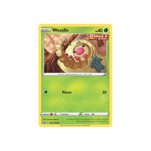 Weedle 001/198 Common Chilling Reign Singles